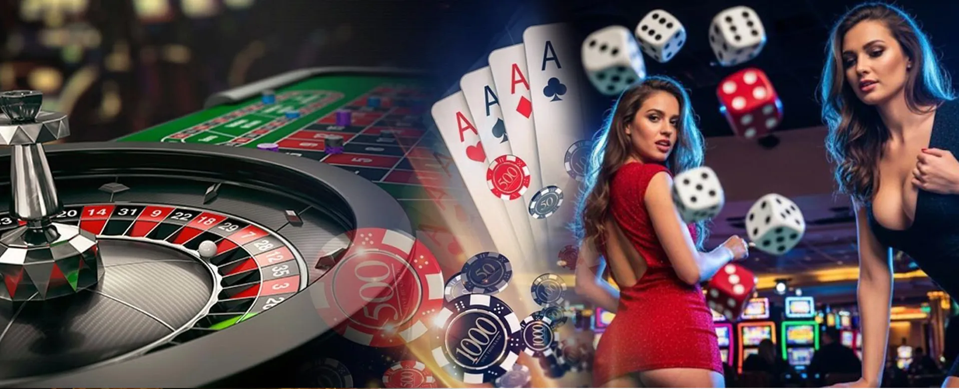 Dynamic casino background with bright lights